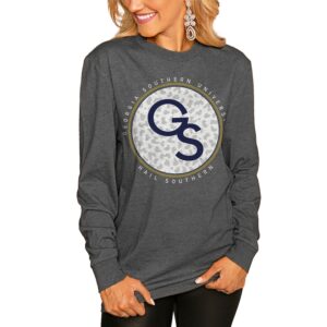 Women's Gameday Couture  Charcoal Georgia Southern Eagles Circle Graphic Fitted Long Sleeve T-Shirt