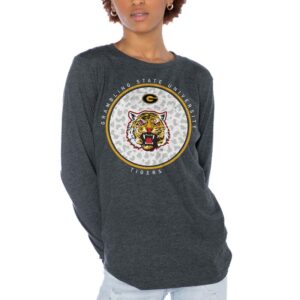 Women's Gameday Couture  Charcoal Grambling Tigers Circle Graphic Fitted Long Sleeve T-Shirt