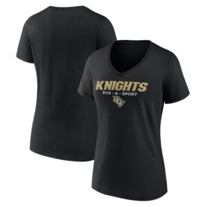 Women's Black UCF Knights Authentic Pick-A-Sport V-Neck T-Shirt