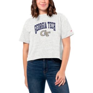 Women's League Collegiate Wear  White Georgia Tech Yellow Jackets Intramural Midi Tri-Blend T-Shirt