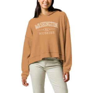 Women's League Collegiate Wear  Tan Washington Huskies Waffle Oversized Long Sleeve Hoodie T-Shirt