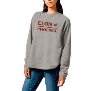 Women's League Collegiate Wear  Heather Gray Elon Phoenix Victory Springs Tri-Blend Fleece Pullover Sweatshirt