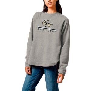 Women's League Collegiate Wear  Heather Gray George Washington University Victory Springs Tri-Blend Fleece Pullover Sweatshirt