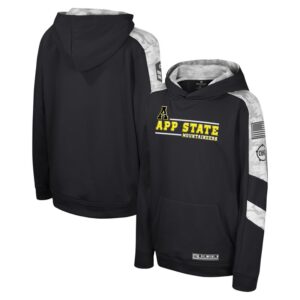 Youth Colosseum Black Appalachian State Mountaineers OHT Military Appreciation Cyclone Digital Camo Pullover Hoodie