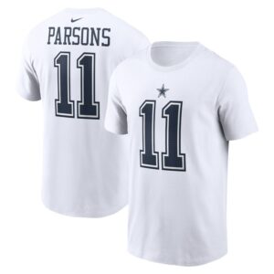 Men's Nike Micah Parsons  White Dallas Cowboys  Player Name & Number T-Shirt