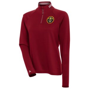 Women's Antigua  Cardinal Denver Nuggets Milo Quarter-Zip Pullover Top
