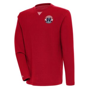 Men's Antigua  Red Washington Wizards Flier Bunker Pullover Sweatshirt
