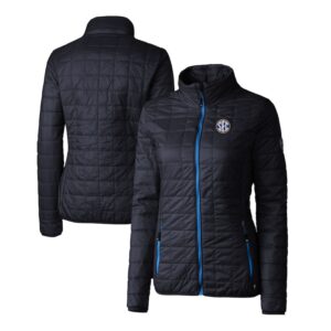 Women's Cutter & Buck  Navy SEC Gear Rainier PrimaLoft Eco Insulated Full-Zip Printed Puffer Jacket