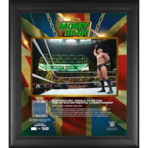 Gunther WWE Framed 15" x 17" 2023 Money In The Bank Collage with a Piece of Match-Used Canvas - Limited Edition of 500