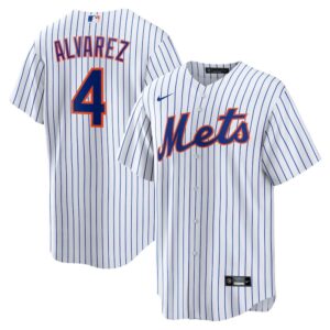 Men's Nike Francisco Alvarez White New York Mets Replica Player Jersey