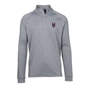 Men's Levelwear  Gray New York Mets Finley Insignia 2.0 Quarter-Zip Pullover Top