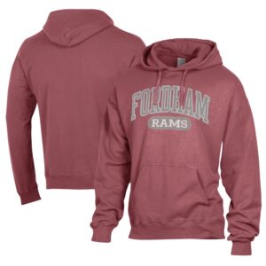 Men's Comfort Wash  Maroon Fordham Rams Lightweight Fleece Pullover Hoodie