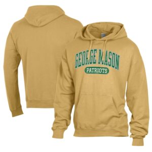 Men's Comfort Wash  Gold George Mason Patriots Lightweight Fleece Pullover Hoodie