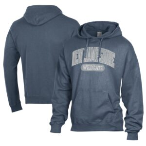 Men's Comfort Wash  Navy New Hampshire Wildcats Lightweight Fleece Pullover Hoodie