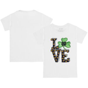 Toddler Tiny Turnip  White Notre Dame Fighting Irish Love T-Shirt