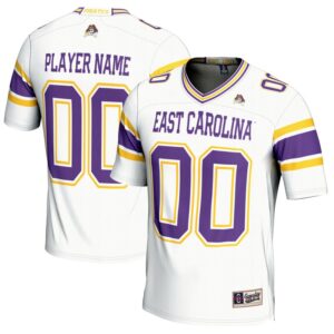 Men's GameDay Greats White ECU Pirates NIL Pick-A-Player Football Jersey