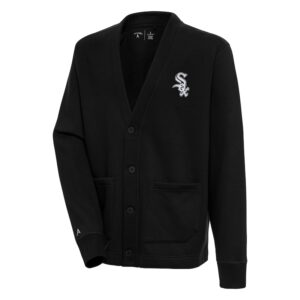 Men's Antigua  Black Chicago White Sox Button-Up Cardigan