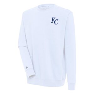 Men's Antigua  White Kansas City Royals Victory Pullover Sweatshirt