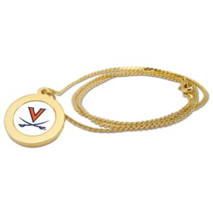 Gold Virginia Cavaliers Pendant Necklace
