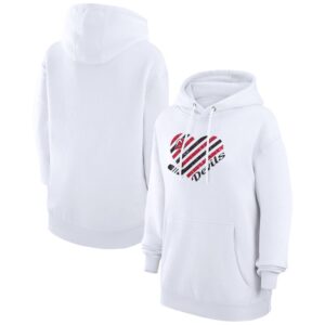 Women's G-III 4Her by Carl Banks  White New Jersey Devils Heart Pullover Hoodie