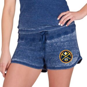 Women's Concepts Sport  Navy Denver Nuggets Resurgence Waffle Knit Shorts
