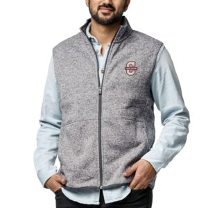 Men's League Collegiate Wear  Heather Gray Charleston Cougars  Saranac Full-Zip Vest