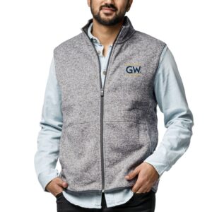 Men's League Collegiate Wear  Heather Gray George Washington University  Saranac Full-Zip Vest