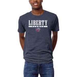 Men's League Collegiate Wear  Heather Navy Liberty Flames  Victory Falls Tri-Blend T-Shirt