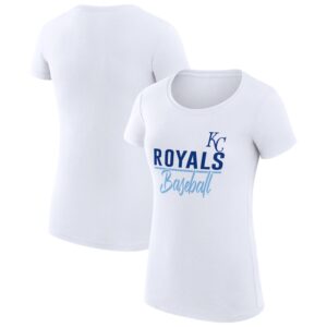 Women's G-III 4Her by Carl Banks  White Kansas City Royals Team Graphic Fitted T-Shirt