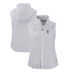Women's Cutter & Buck  Gray Texas Rangers Charter Eco Recycled Full-Zip Vest