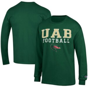 Men's Champion  Green UAB Blazers Football Jersey Long Sleeve T-Shirt