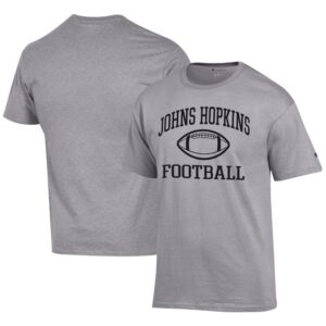 Men's Champion  Gray Johns Hopkins Blue Jays Football Jersey T-Shirt