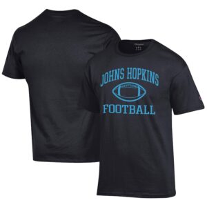 Men's Champion  Black Johns Hopkins Blue Jays Football Jersey T-Shirt