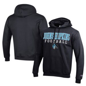 Men's Champion  Black Johns Hopkins Blue Jays Football Eco Powerblend Pullover Hoodie