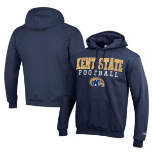 Men's Champion  Navy Kent State Golden Flashes Football Eco Powerblend Pullover Hoodie