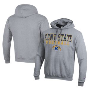 Men's Champion  Gray Kent State Golden Flashes Football Eco Powerblend Pullover Hoodie