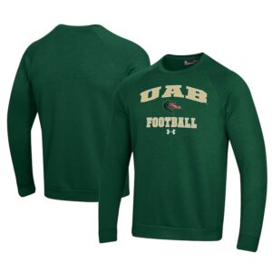Men's Under Armour  Green UAB Blazers Football All Day Fleece Pullover Sweatshirt