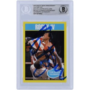 Sylvester Stallone Rocky IV Autographed 2016 Topps Rocky 40th Anniversary Factory Set #214 Beckett Fanatics Witnessed Authenticated Card
