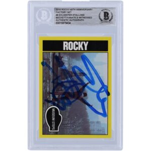 Sylvester Stallone Autographed 2016 Topps Rocky 40th Anniversay Factory Set #9 Beckett Fanatics Witnessed Authenticated Card