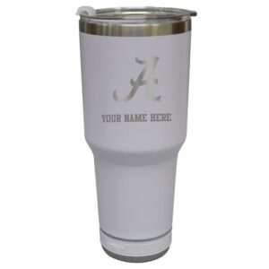 The Memory Company  White Alabama Crimson Tide Personalized 30oz. Stainless Steel Bluetooth Tumbler