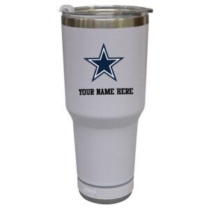 The Memory Company  White Dallas Cowboys Personalized 30oz. Stainless Steel Bluetooth Tumbler