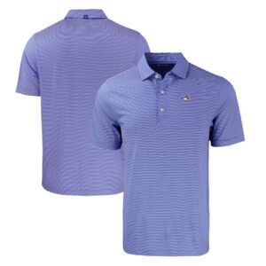 Men's Cutter & Buck Royal/White Toronto Blue Jays Big & Tall Forge Eco Double Stripe Stretch Recycled Polo