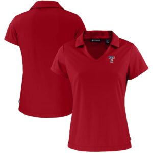 Women's Cutter & Buck  Red Texas Rangers Daybreak Eco Recycled V-Neck Polo