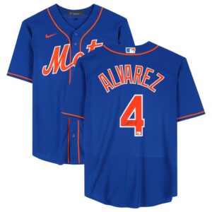 Francisco Alvarez New York Mets Autographed Blue Nike Replica Jersey