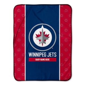 Chad & Jake  Winnipeg Jets 30" x 40" Personalized Baby Blanket