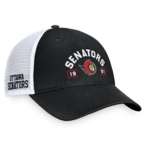 Men's Fanatics Black/White Ottawa Senators Free Kick Trucker Adjustable Hat