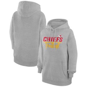 Women's G-III 4Her by Carl Banks  Heather Gray Kansas City Chiefs Graphic Fleece Pullover Hoodie