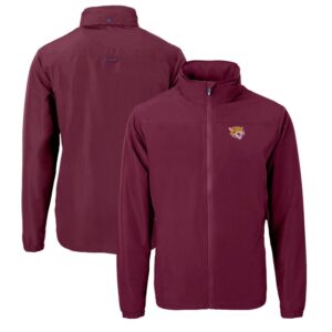 Men's Cutter & Buck Maroon Bethune-Cookman Wildcats Charter Eco Recycled Full-Zip Jacket