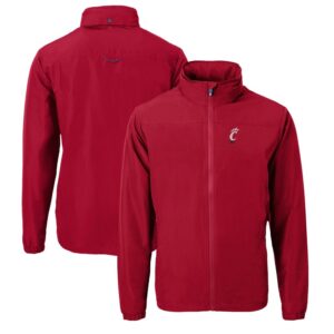 Men's Cutter & Buck Red Cincinnati Bearcats Charter Eco Recycled Full-Zip Jacket