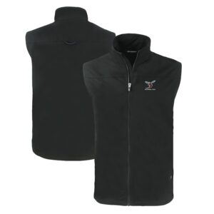 Men's Cutter & Buck  Black Delaware State Hornets Charter Eco Recycled Full-Zip Vest